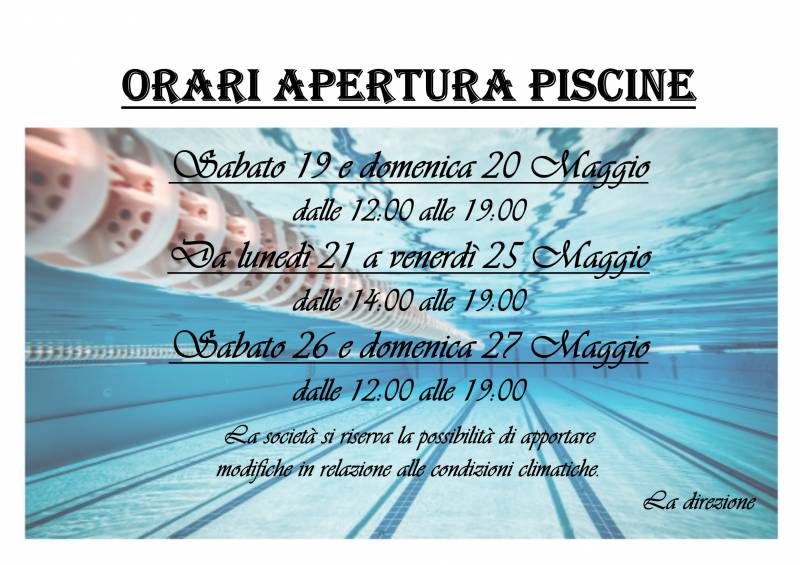 APERTURA PISCINE