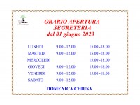 ORARIO SEGRETERIA