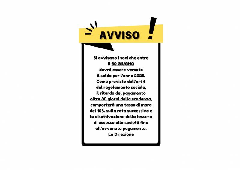 Avviso ai soci
